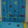 Applique Blue Car Curtain