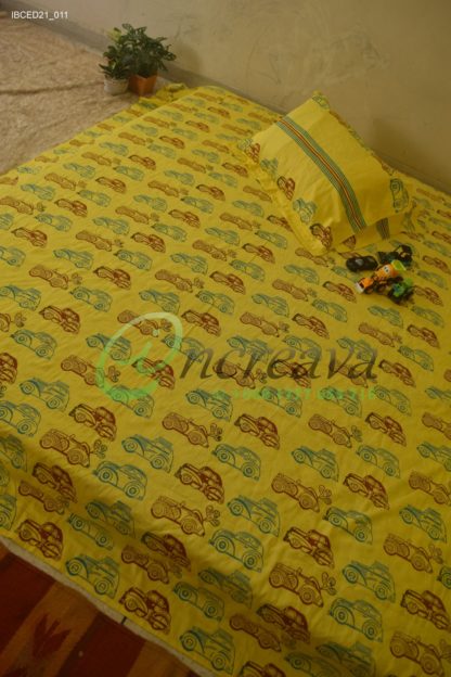 Yellow Car Bed Cover