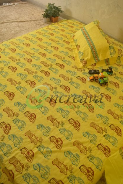 Yellow Car Bed Cover