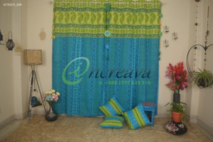 Lemon Sky Blue Curtain