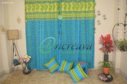 Lemon Sky Blue Curtain