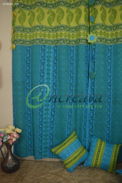 Lemon Sky Blue Curtain