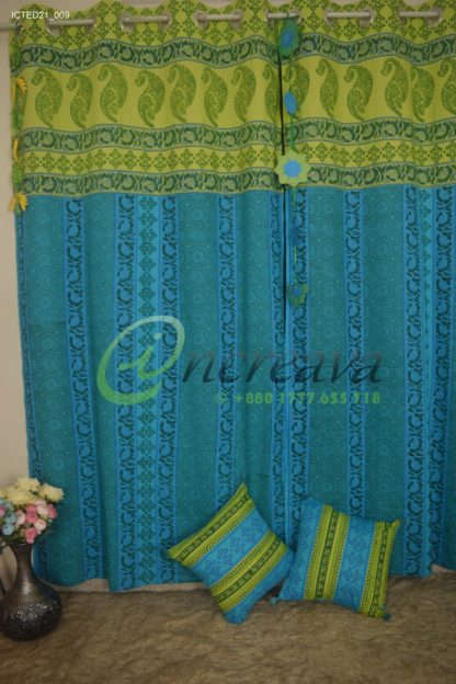 Lemon Sky Blue Curtain