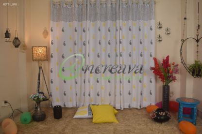 White Black Yellow Curtain