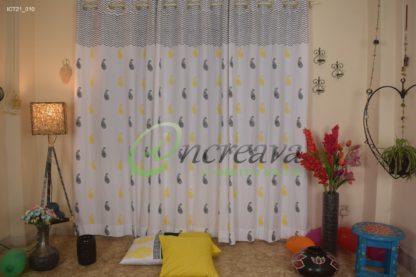 White Black Yellow Curtain