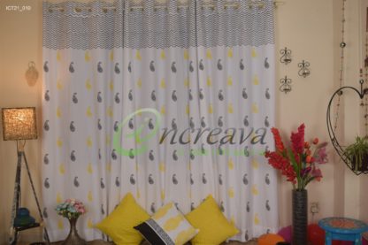 White Black Yellow Curtain
