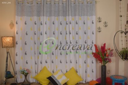 White Black Yellow Curtain