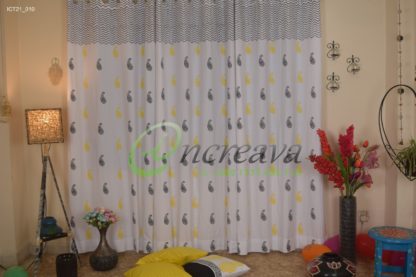White Black Yellow Curtain