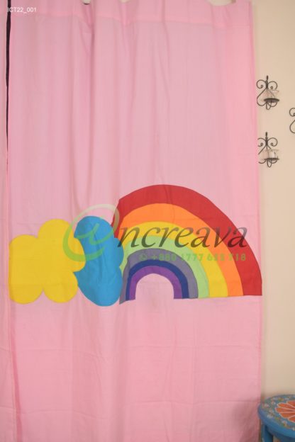 Applique Baby pink Curtain
