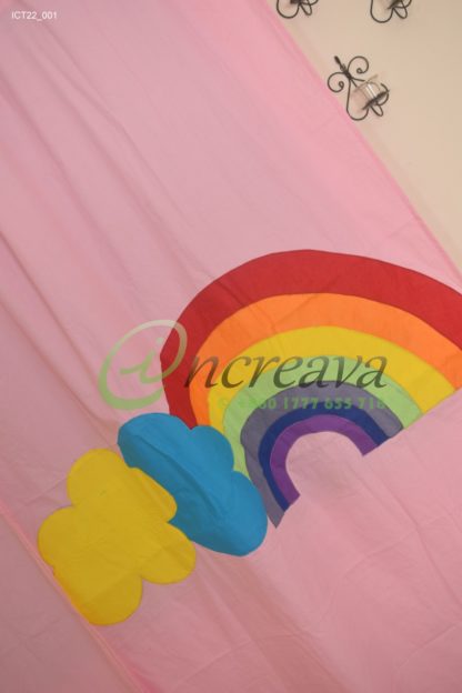 Applique Baby pink Curtain