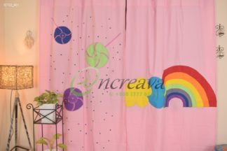 Applique Baby pink Curtain