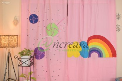 Applique Baby pink Curtain