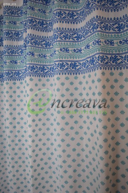 White Blue Jamdani Curtain
