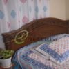 White Jamdni Blue Pink bed cover