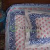 White Jamdni Blue Pink bed cover