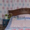 White Jamdni Blue Pink bed cover