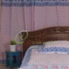 White Jamdni Blue Pink bed cover