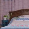 White Jamdni Blue Pink bed cover
