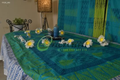 Teal White Table Cover