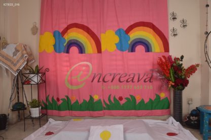 Applique Grass Baby Pink Curtain