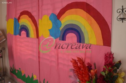 Applique Grass Baby Pink Curtain