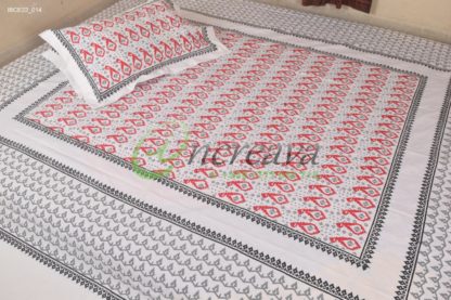 White Jamdni Merun Black Ash bed cover