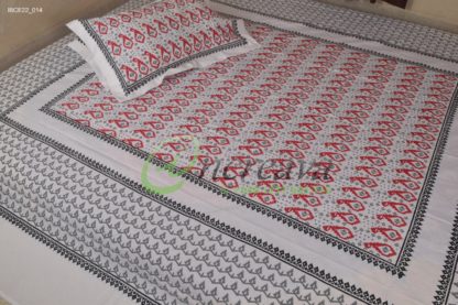 White Jamdni Merun Black Ash bed cover