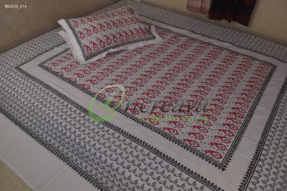 White Jamdni Merun Black Ash bed cover