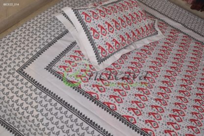 White Jamdni Merun Black Ash bed cover