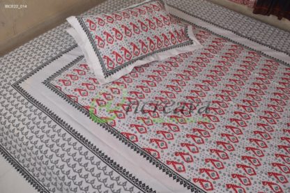White Jamdni Merun Black Ash bed cover