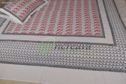 White Jamdni Merun Black Ash bed cover