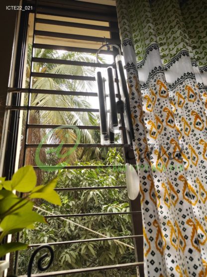 White Lemon Yellow Jamdani Motif Curtain