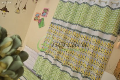 White Lemon Yellow Jamdani Motif Curtain