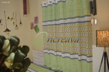 White Lemon Yellow Jamdani Motif Curtain