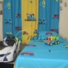 Single Blue Applique Bed cover