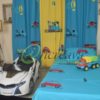 Single Blue Applique Bed cover