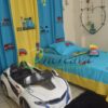 Single Blue Applique Bed cover