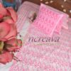 White Jamdani Pink Shade Bed Cover