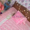 White Jamdani Pink Shade Bed Cover