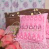 White Jamdani Pink Shade Bed Cover