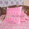 White Jamdani Pink Shade Bed Cover