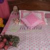 White Pink Jamdani Bed Cover
