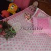 White Pink Jamdani Bed Cover