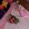 White Pink Jamdani Bed Cover