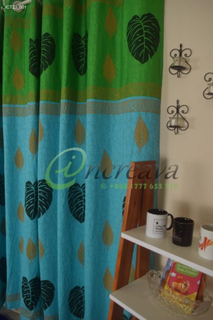 Sky Blue Green Curtain