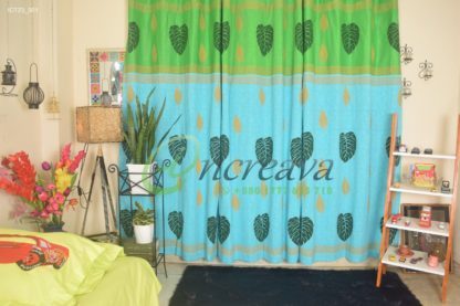 Sky Blue Green Curtain