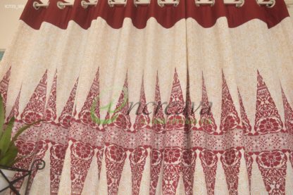 Meroon White Aarong Pattern Curtain