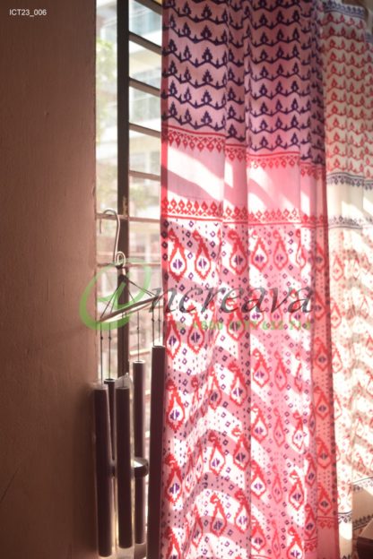 White Pink Magenta Jamdani Cutain