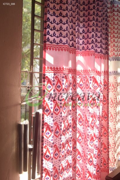 White Pink Magenta Jamdani Cutain