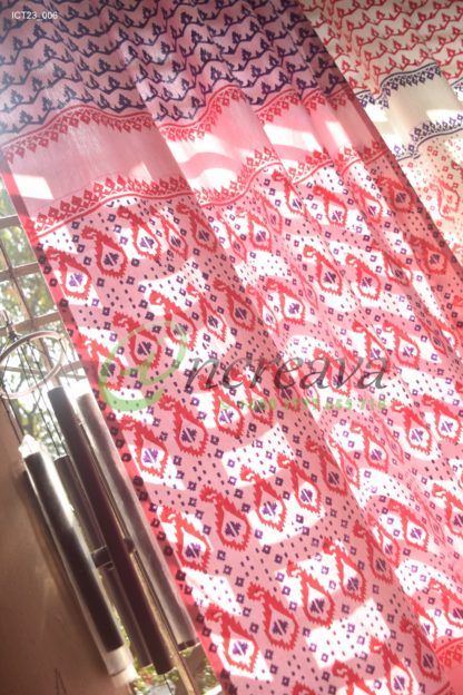 White Pink Magenta Jamdani Cutain